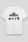 Mudvayne Baskılı Unisex Beyaz Tişört - Tshirt