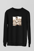 Muhammed Ali Baskılı Unisex Siyah Sweatshirt