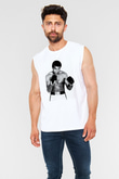 Muhammed Ali Beyaz Unisex Kolsuz Tişört