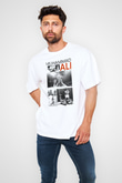 Muhammed Ali Beyaz Unisex Oversize Tişört T-Shirt