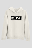 Muse Beyaz Unisex Kapşonlu Sweatshirt