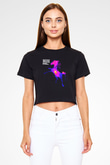 Muse Siyah Crop Top Tişört