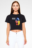 Muse Siyah Crop Top Tişört