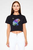 Muse Siyah Crop Top Tişört