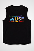 Muse Siyah Unisex Kolsuz Tişört