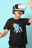 My Little Pony Baskılı Siyah Unisex Çocuk Tişört