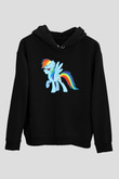 My Little Pony Siyah Unisex Kapüşonlu Sweatshirt