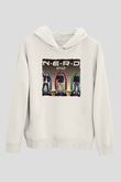 N.E.R.D Beyaz Unisex Kapüşonlu Sweatshirt