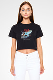 N.W.A Baskılı Crop Top Siyah Kadın Tişört
