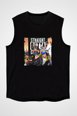 N.W.A Baskılı Unisex Siyah Kolsuz Tişört