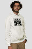 N.W.A Beyaz Unisex Kapşonlu Sweatshirt