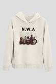 N.W.A Beyaz Unisex Kapüşonlu Sweatshirt