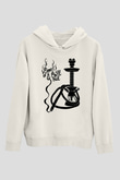 Nargile Beyaz Unisex Kapşonlu Sweatshirt