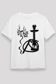 Nargile Beyaz Unisex Tişört T-Shirt - TişörtFabrikası
