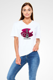 Nargile Beyaz Unisex V Yaka Tişört T-Shirt
