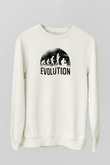 Nargile Evrimi Baskılı Unisex Ekru Sweatshirt