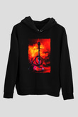 Nargile Siyah Unisex Kapüşonlu Sweatshirt