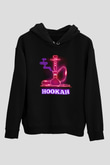 Nargile Siyah Unisex Kapüşonlu Sweatshirt