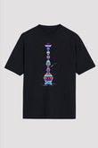 Nargile Siyah Unisex Oversize Tişört T-Shirt