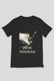 Nargile Siyah Unisex V Yaka Tişört T-Shirt