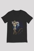 Nargile Siyah Unisex V Yaka Tişört T-Shirt