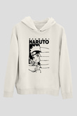 Naruto Baskılı Beyaz Unisex Hoodie