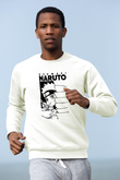Naruto Baskılı Beyaz Unisex Sweatshirt