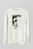 Naruto Baskılı Beyaz Unisex Sweatshirt