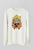 Naruto Baskılı Unisex Beyaz Sweatshirt