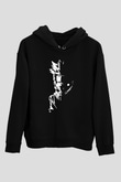 Naruto Baskılı Unisex Siyah Hoodie
