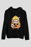 Naruto Baskılı Unisex Siyah Tshirt