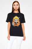 Naruto Baskılı Unisex Siyah Tshirt