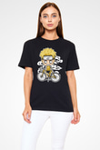 Naruto Bicycle Baskılı Siyah Unisex Tshirt
