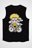Naruto Bicycle Baskılı Siyah Unisex Tshirt