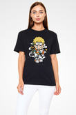 Naruto Bomber Baskılı Unisex Siyah Tshirt