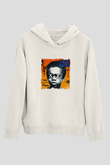 Nas Baskılı Unisex Beyaz Kapüşonlu Sweatshirt
