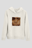 Nas Baskılı Unisex Beyaz Kapüşonlu Sweatshirt