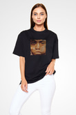 Nas Baskılı Unisex Oversize Siyah Tişört