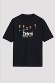 Neaera Baskılı Unisex Siyah Oversize Tişört - Tshirt