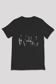 Neaera Baskılı Unisex Siyah V Yaka Tişört - Tshirt