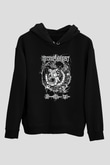 Necrophagist Baskılı Unisex Siyah Kapüşonlu Sweatshirt