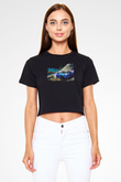 Need for Speed Siyah  Crop Top Tişört