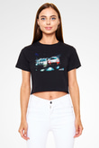 Need for Speed Siyah Crop Top Tişört