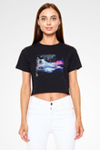 Need for Speed Siyah Crop Top Tişört