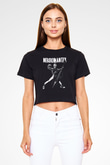 Nekromantix Siyah  Crop Top Tişört