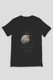Neptün Fiziksel Özellikleri Baskılı Unisex V Yaka Siyah Tİşört - Tshirt