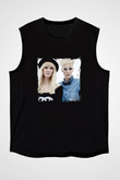 Nervo Baskılı Unisex Siyah Kolsuz Tişört