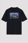 Neuschwanstein Şatosu Siyah Unisex Oversize Tişört T-Shirt