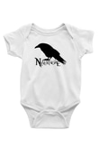 Nevermore Baskılı Beyaz Unisex Bebek Body - Zıbın