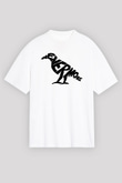 Nevermore Baskılı Beyaz Unisex Oversize Tişört - Tshirt